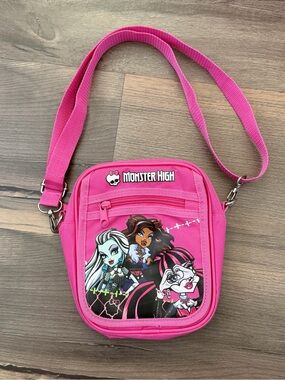 Monster High 2013 Pink Crossbody Bag - Frankie/Clawdeen/Draculaura - One Size